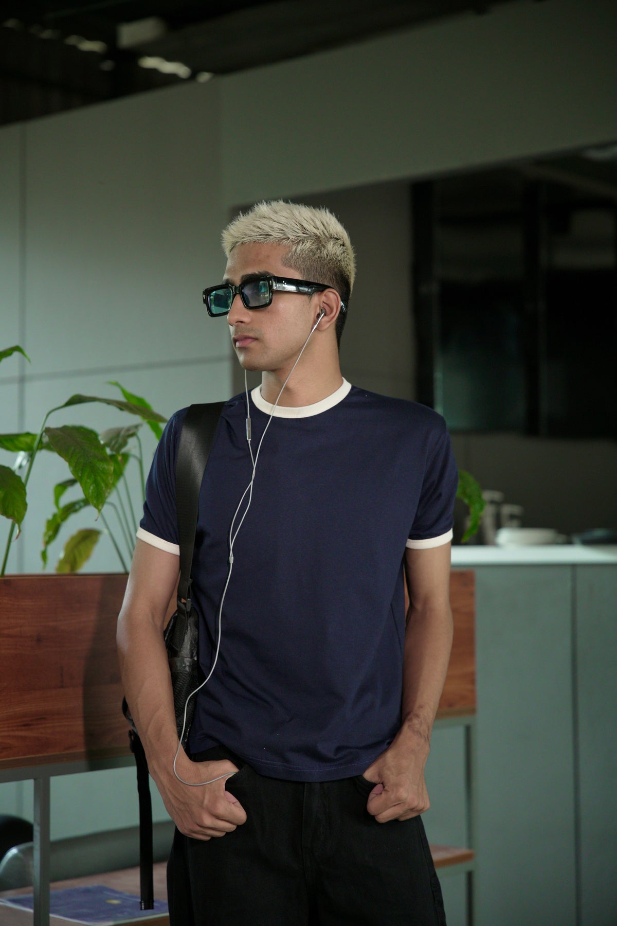 Ringer Tee - Navy - Blue
