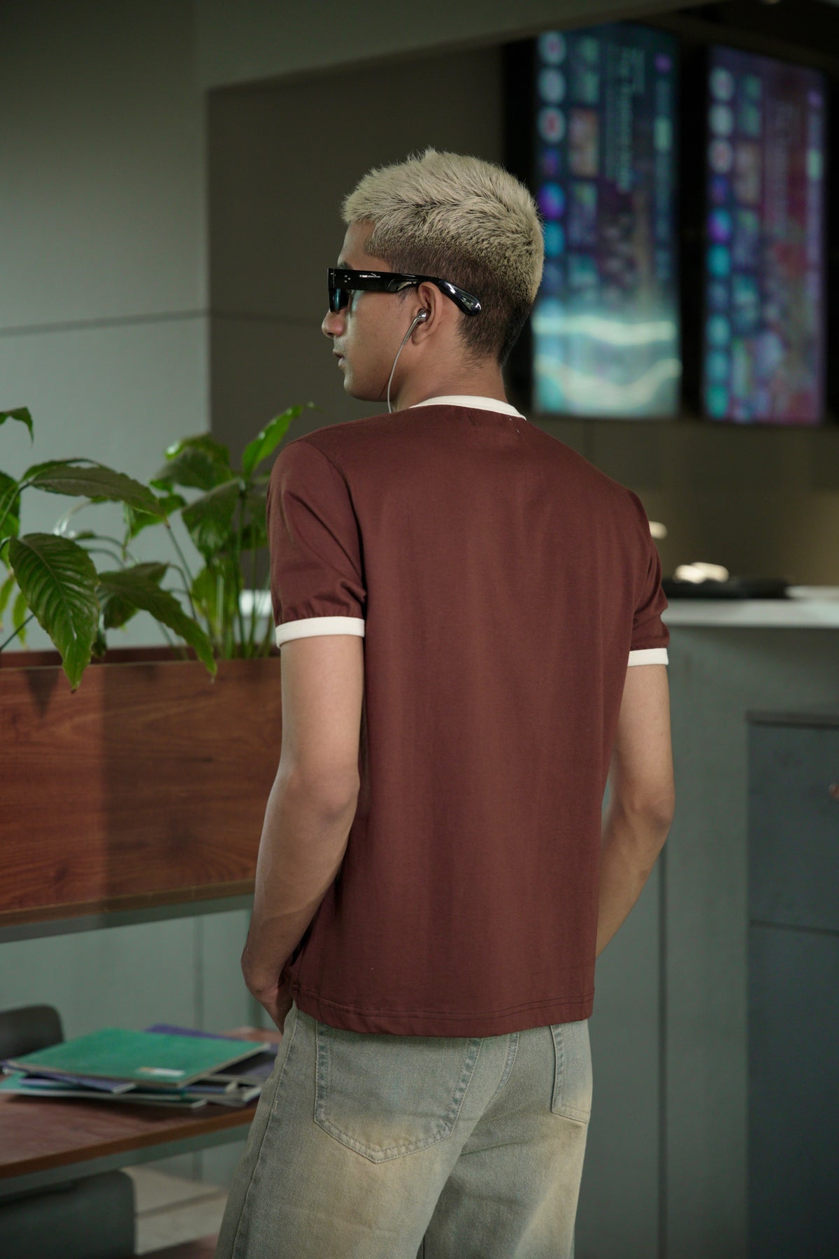 Ringer Tee - coffee Brown