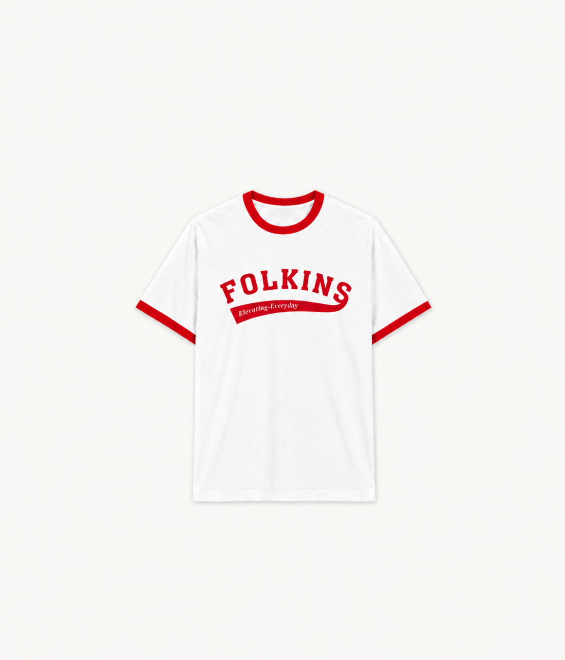 Ringer Tee - White - Red
