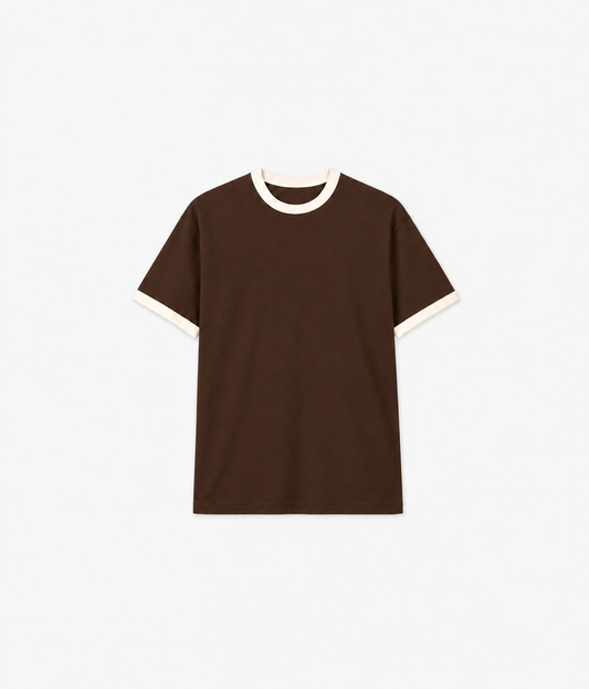 Ringer Tee - coffee Brown