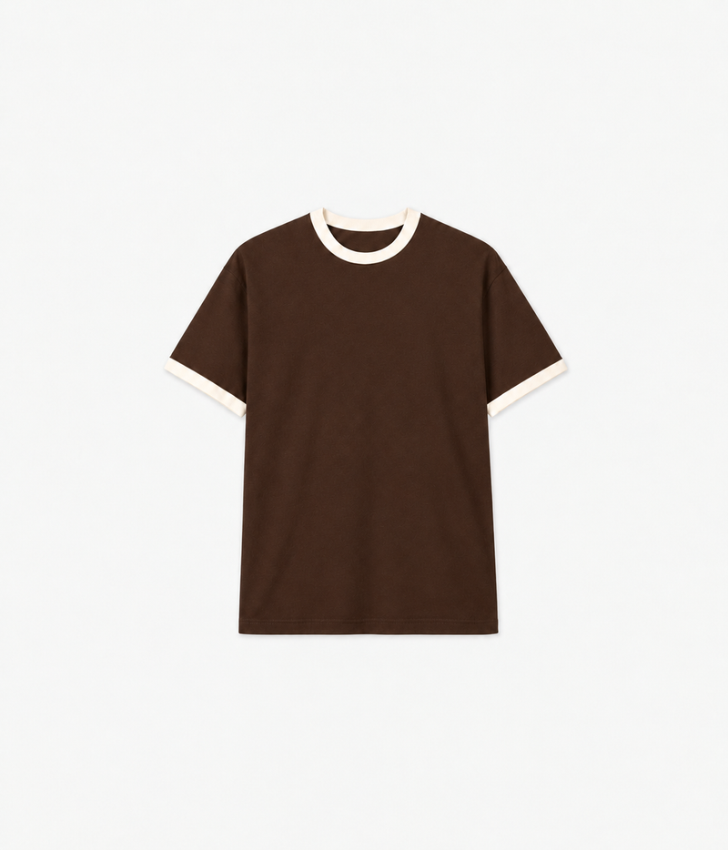Ringer Tee - coffee Brown