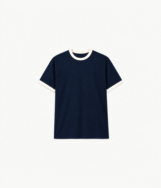 Ringer Tee - Navy - Blue