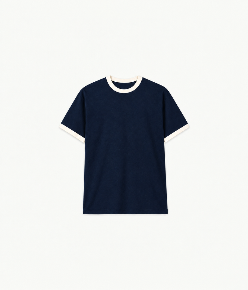 Ringer Tee - Navy - Blue