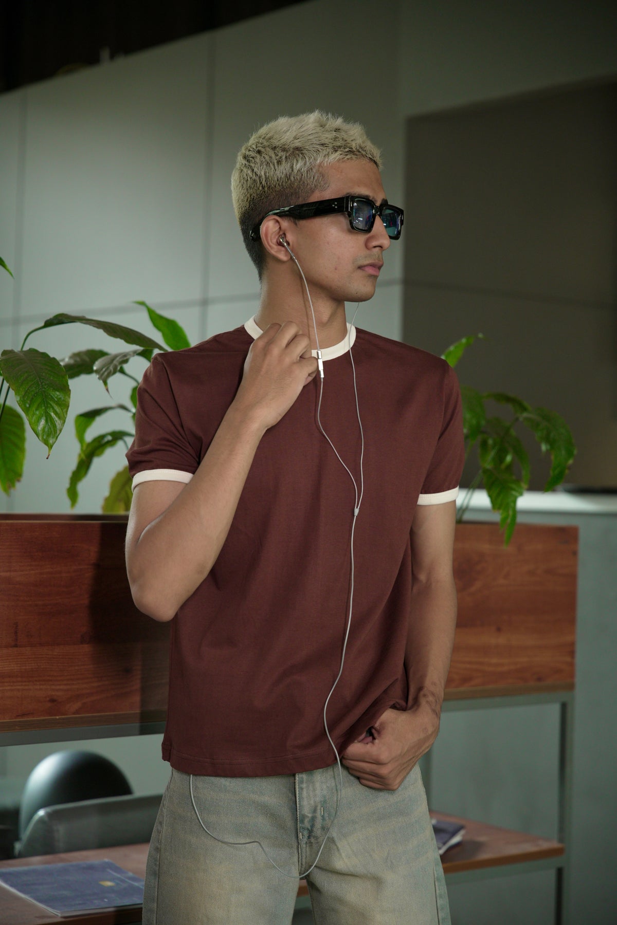 Ringer Tee - coffee Brown
