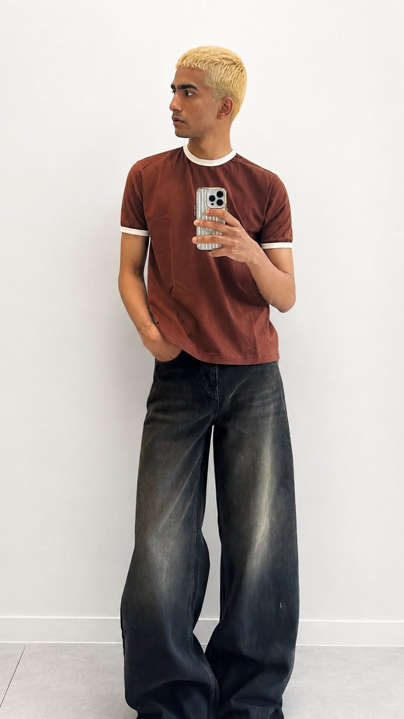 Ringer tee - brown